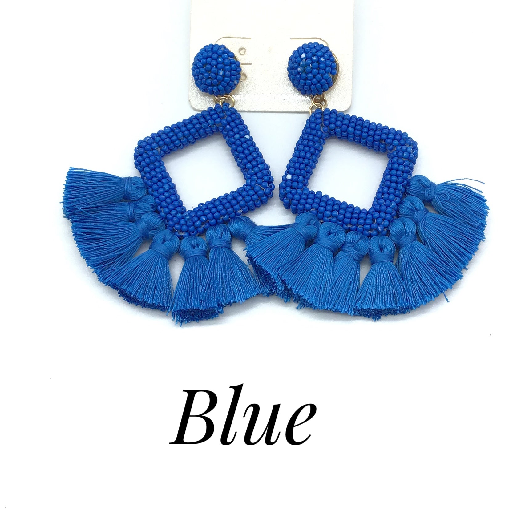 Diamond Beaded Earrings-Lola Monroe Boutique