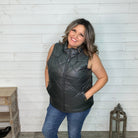 Diamond Quilted Zip Front Vest (Ash Grey)-Lola Monroe Boutique