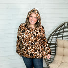 "Did You Catch It" Animal Print Long Sleeve Hoodie with Front Pocket-Lola Monroe Boutique