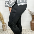 "Disappearing Act" Pull On Skinny Capri Trousers (Black)-Lola Monroe Boutique