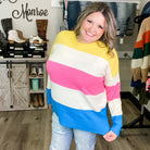 "Ditto" Long Sleeve Round Neck Stripe Sweater-Lola Monroe Boutique