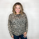 "Dixie" Animal Print Long Sleeve with Criss Cross Design (Beige)-Lola Monroe Boutique