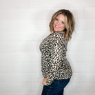 "Dixie" Animal Print Long Sleeve with Criss Cross Design (Beige)-Lola Monroe Boutique