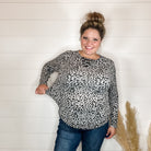 "Dixie" Animal Print Long Sleeve with Criss Cross Design (Grey)-Lola Monroe Boutique