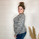 "Dixie" Animal Print Long Sleeve with Criss Cross Design (Grey)-Lola Monroe Boutique