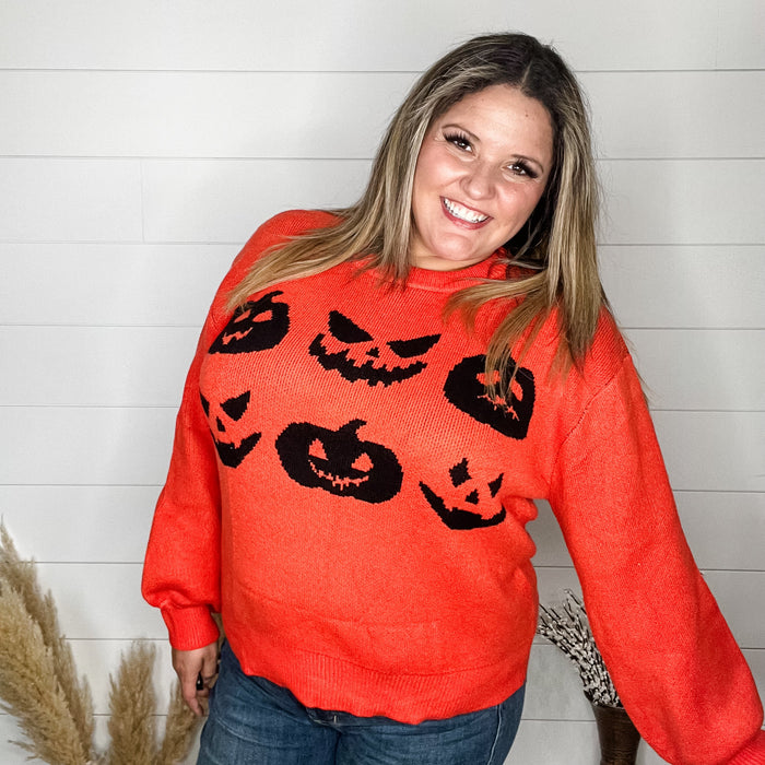 Doorbuster Jack O Lantern Balloon Sleeve Sweater