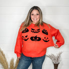 Doorbuster Jack O Lantern Balloon Sleeve Sweater-Lola Monroe Boutique