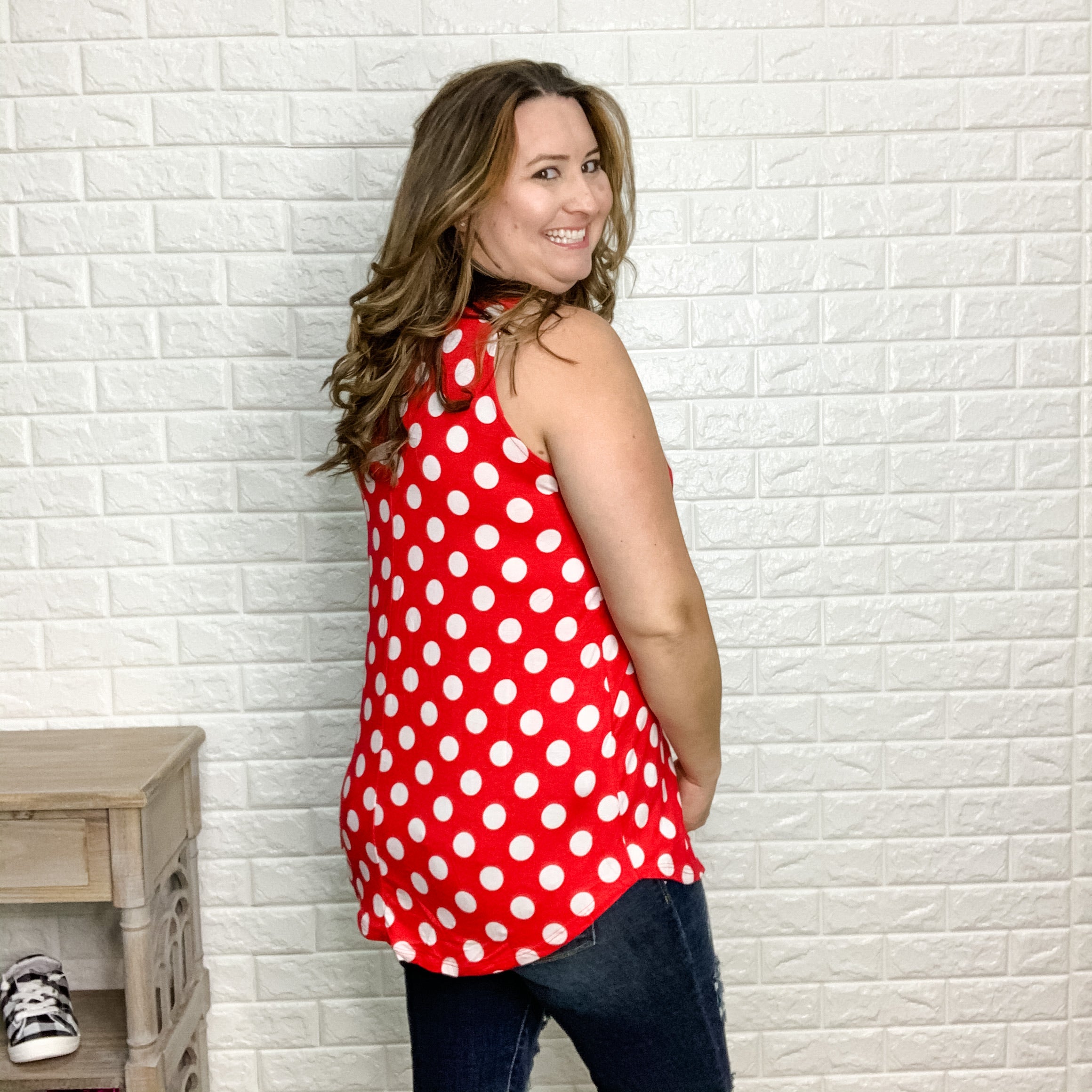 "Dottie" Polka Dot Relaxed Fit Tank (Multiple Colors)-Lola Monroe Boutique