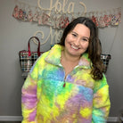 "Drama LLama" Tie Dye Half Zip Sherpa Pull Over-Lola Monroe Boutique