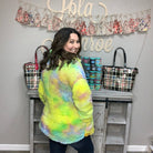 "Drama LLama" Tie Dye Half Zip Sherpa Pull Over-Lola Monroe Boutique