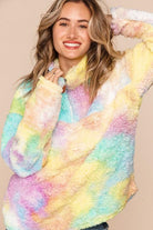 "Drama LLama" Tie Dye Half Zip Sherpa Pull Over-Lola Monroe Boutique