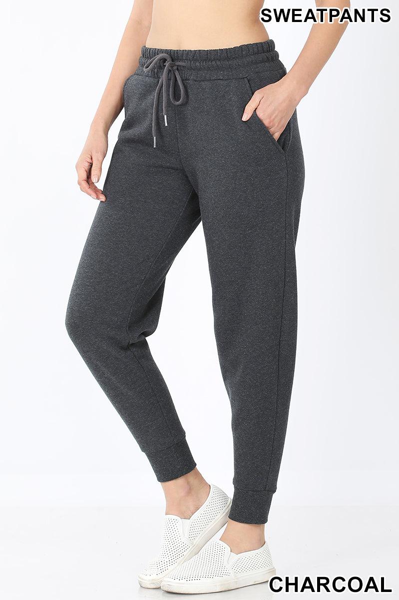 Draw String Sweat Pants with Pockets-Lola Monroe Boutique