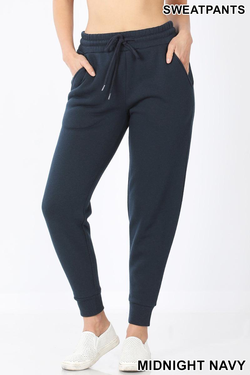 Draw String Sweat Pants with Pockets-Lola Monroe Boutique