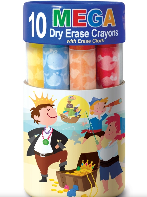 Dry Erase Mega Crayons with Erase Cloth (Multiple Options)