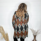 "Dutton" Aztec Print Cardigan with Pockets (Black)-Lola Monroe Boutique