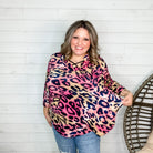 "Emery" Animal Print Lizzy 3/4 Sleeve Split Neck-Lola Monroe Boutique