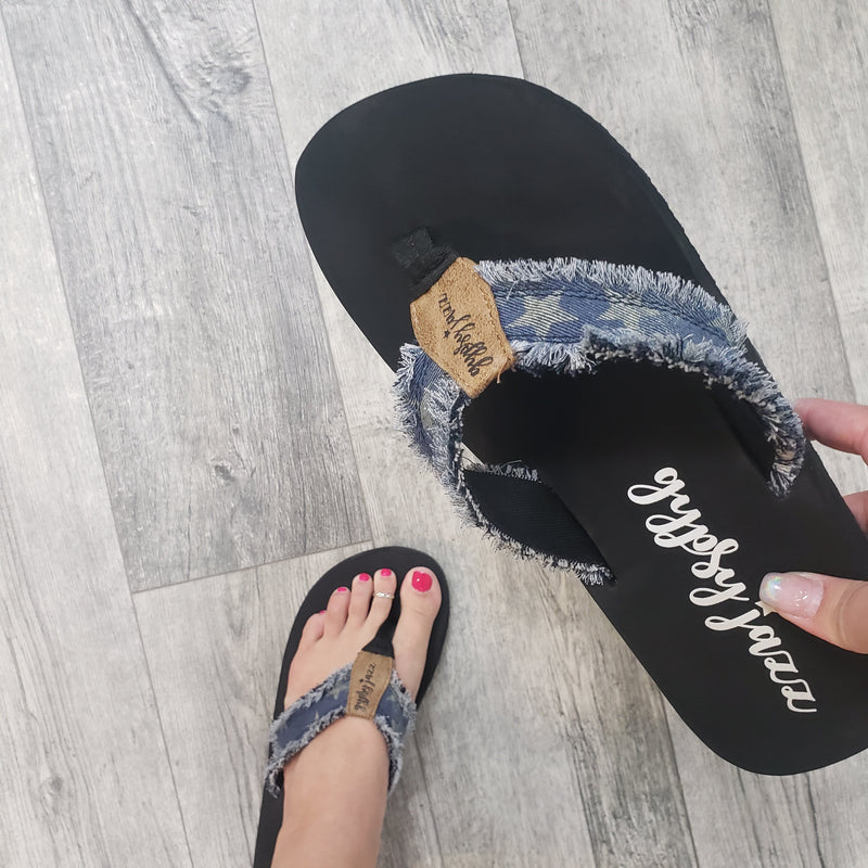 "Encore" By Gypsy Jazz Flip Flop (Navy with Stars)-Lola Monroe Boutique