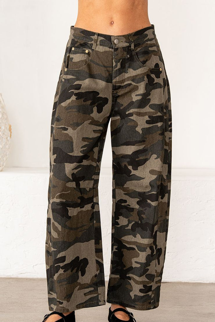Camo Wide Leg Denim