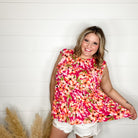 "Esme" Floral Ruffle Cap Sleeve Tiered Top-Lola Monroe Boutique