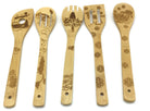 Etched 5 Piece Wooden Kitchen Utensil Sets (Multiple Characters)-Lola Monroe Boutique