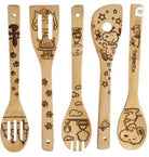 Etched 5 Piece Wooden Kitchen Utensil Sets (Multiple Characters)-Lola Monroe Boutique