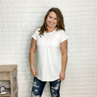 Eyelet Accent Top (Ivory)-Lola Monroe Boutique