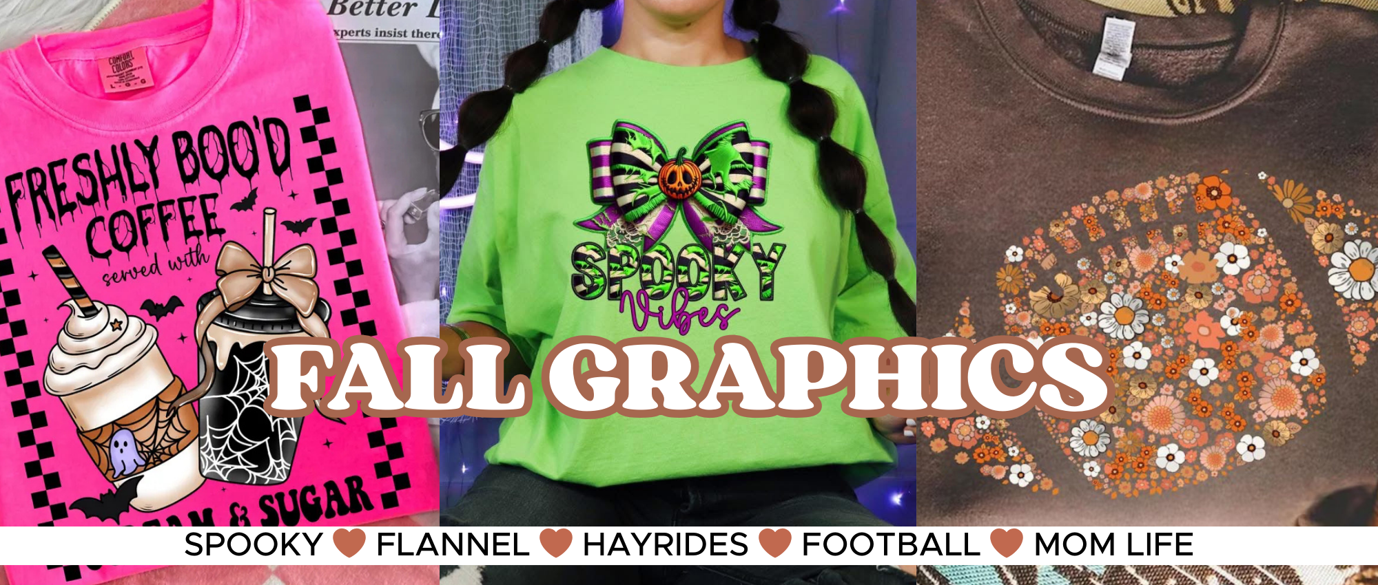Fall Graphic tees, flannels, pumpkins, halloween