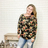"Falling In Love" Floral Long Sleeve Top-Lola Monroe Boutique