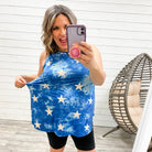 "Falling Star" Sleeveless Top (Blue)-Lola Monroe Boutique