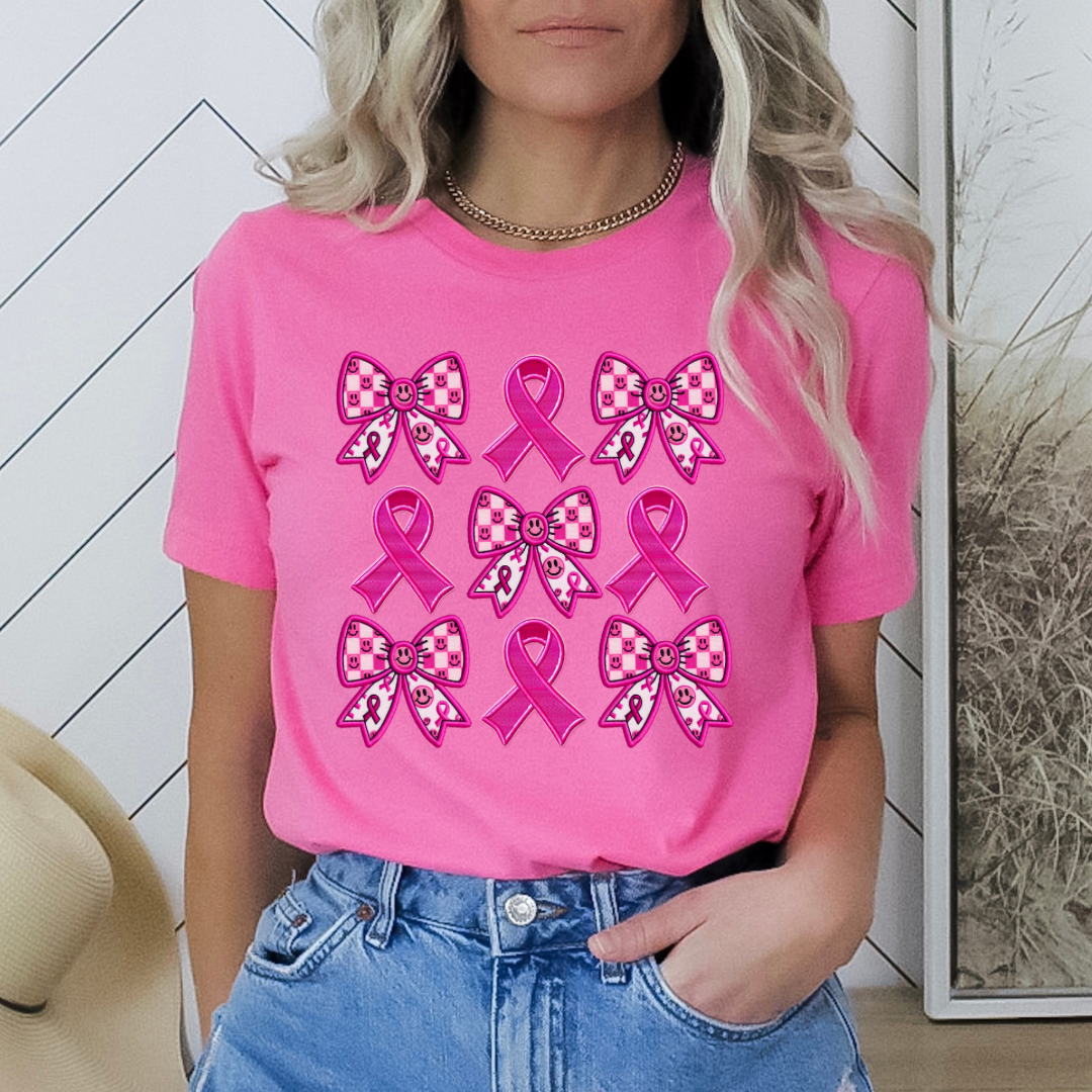 Faux embrodiery breast cancer awareness-Lola Monroe Boutique