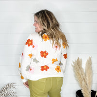 "Felicia" Fall Floral Long Sleeve Sweater