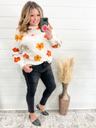 "Felicia" Fall Floral Long Sleeve Sweater-Lola Monroe Boutique