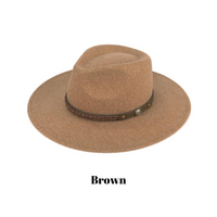 Felt Wide Brim Fashion Hat (Multiple Colors)-Lola Monroe Boutique