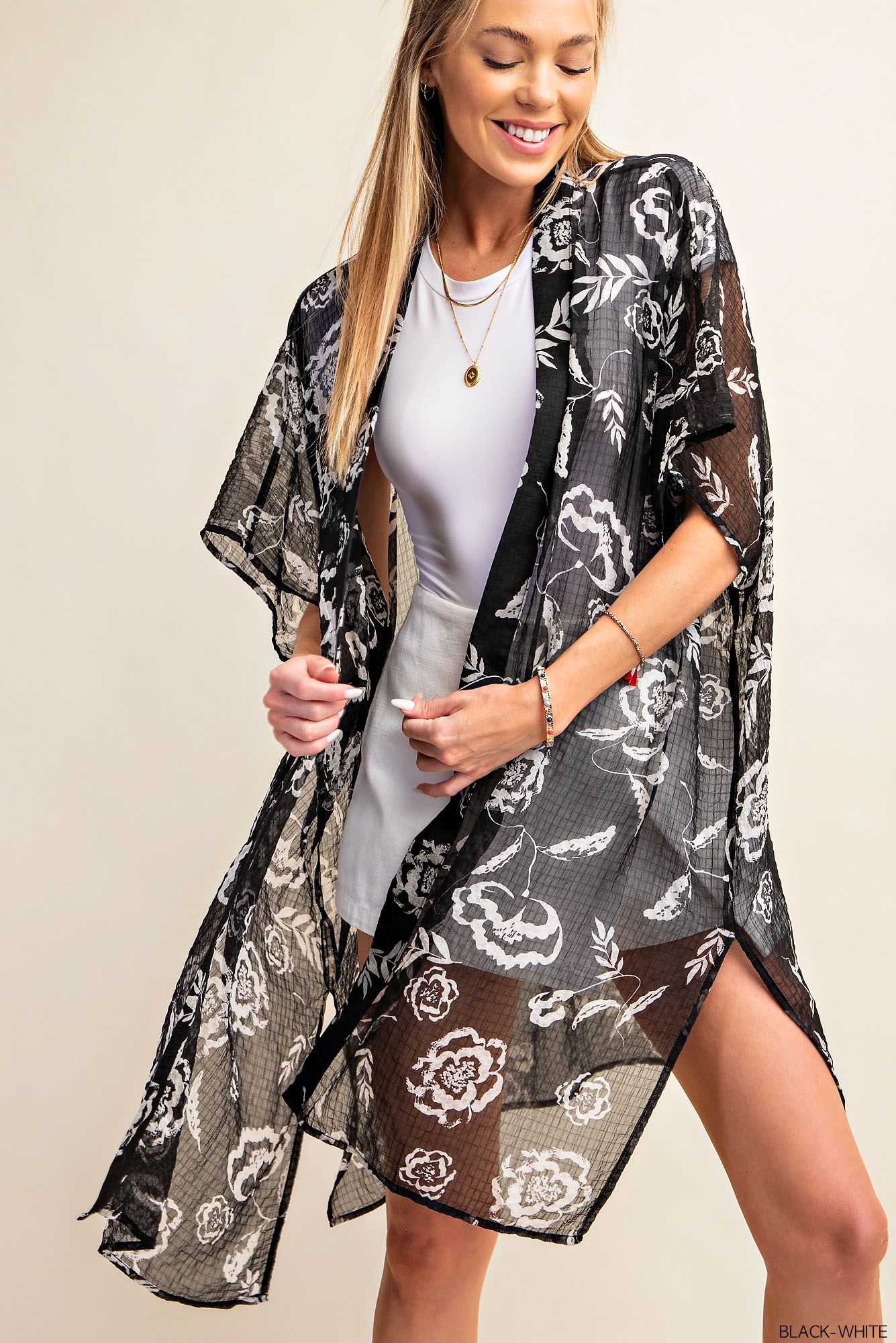 "Fidget" Floral Kimono Cover Up