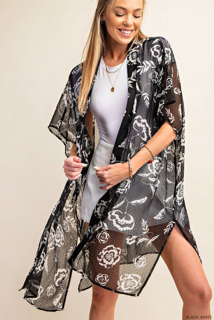 "Fidget" Floral Kimono Cover Up