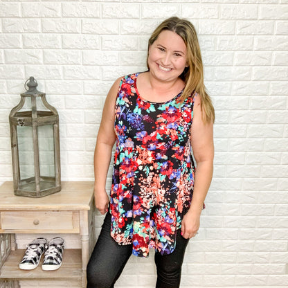 "Field Of Flowers" Floral Babydoll Tank