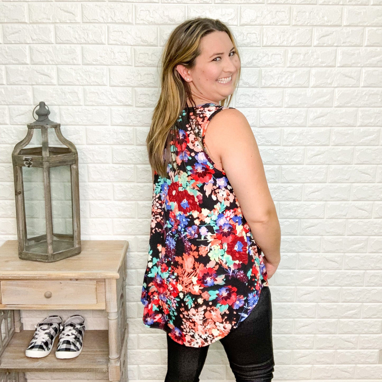 "Field Of Flowers" Floral Babydoll Tank