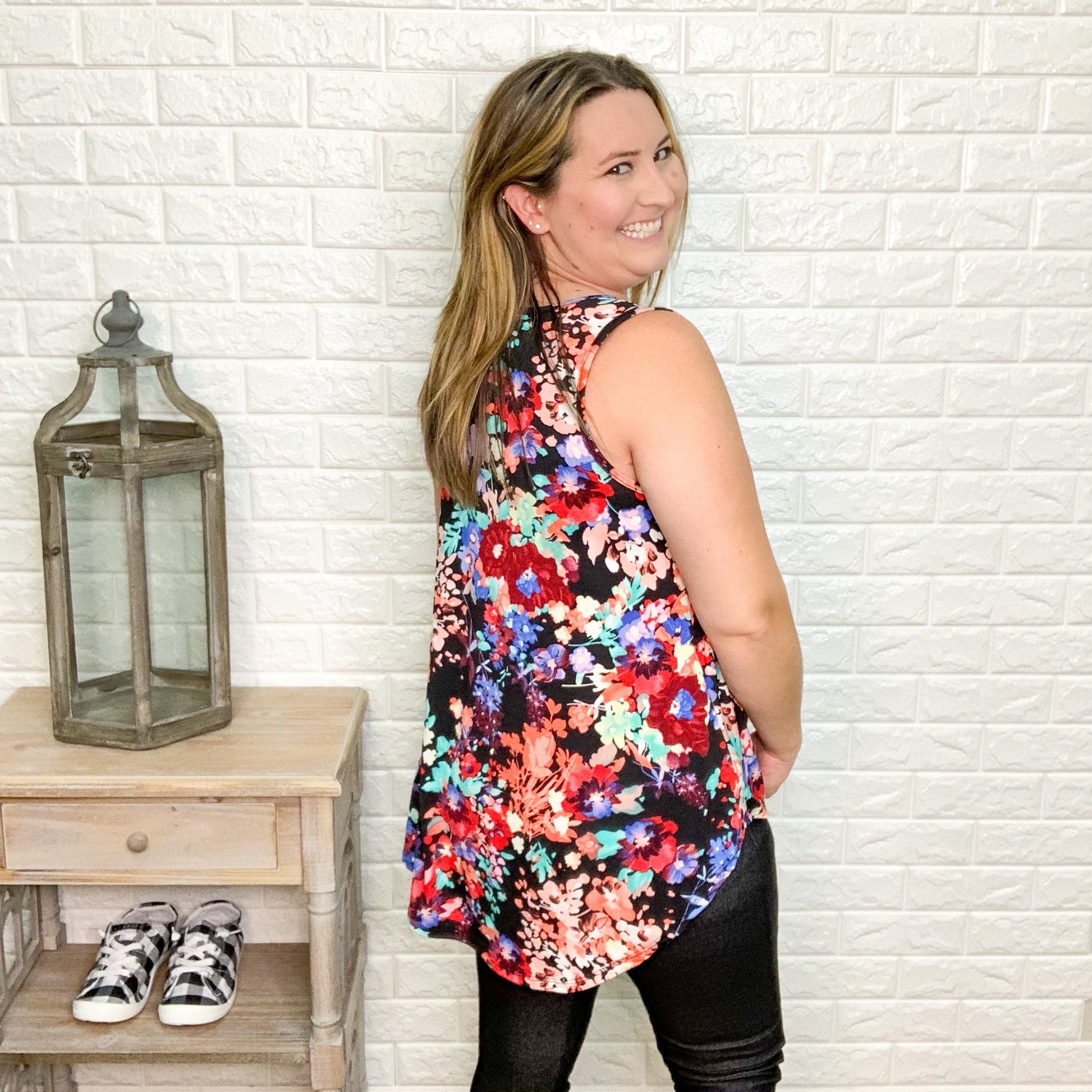 "Field Of Flowers" Floral Babydoll Tank