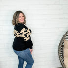 "Filomenia" Animal Print Accent Sweater-Lola Monroe Boutique