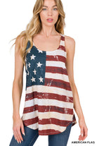 "Flag Print" Relaxed Fit Tank Top-Lola Monroe Boutique