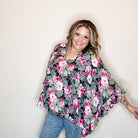 Floral Poncho Style Top-Lola Monroe Boutique