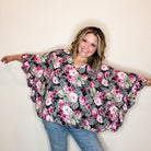 Floral Poncho Style Top-Lola Monroe Boutique