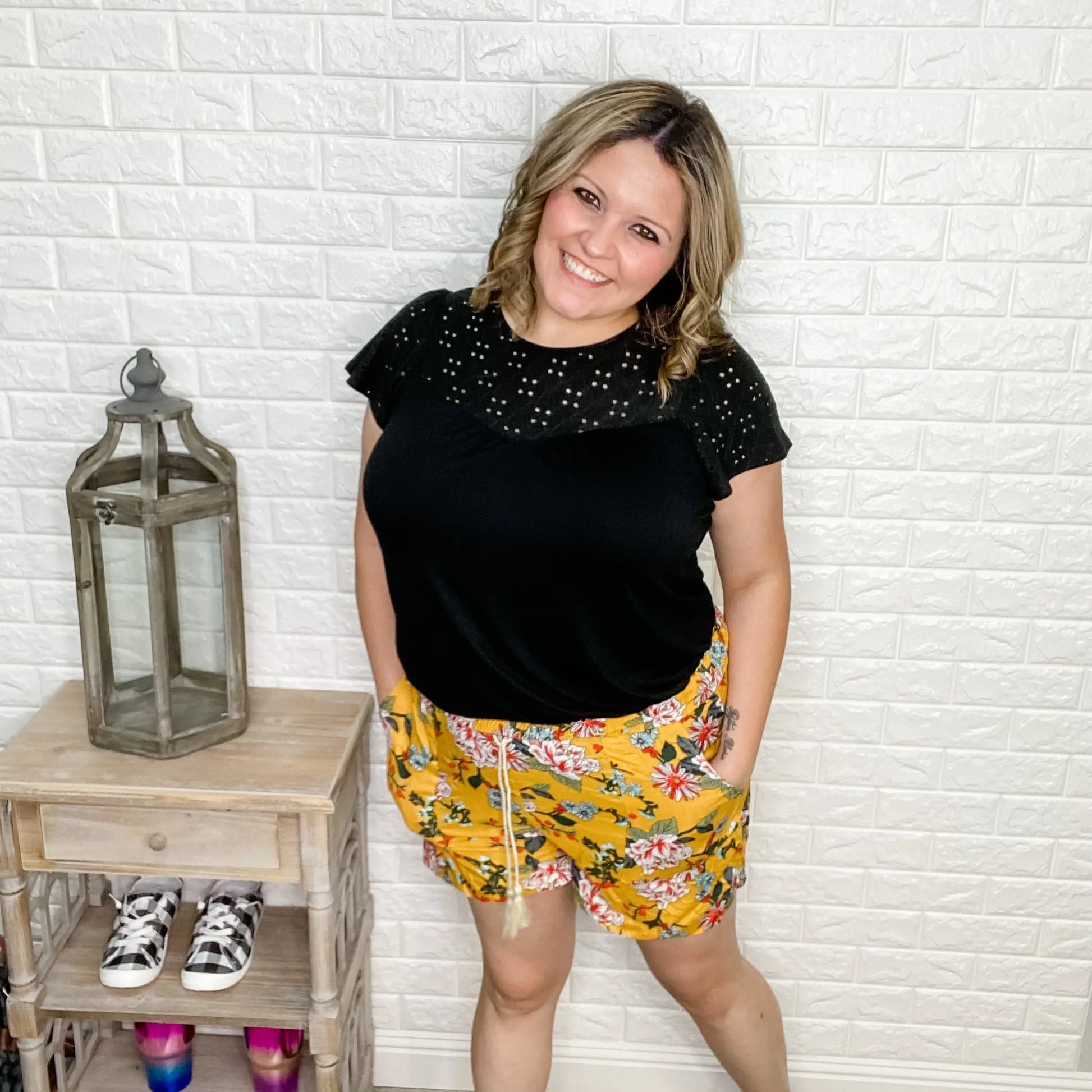 Floral Printed Smocked Waist Shorts