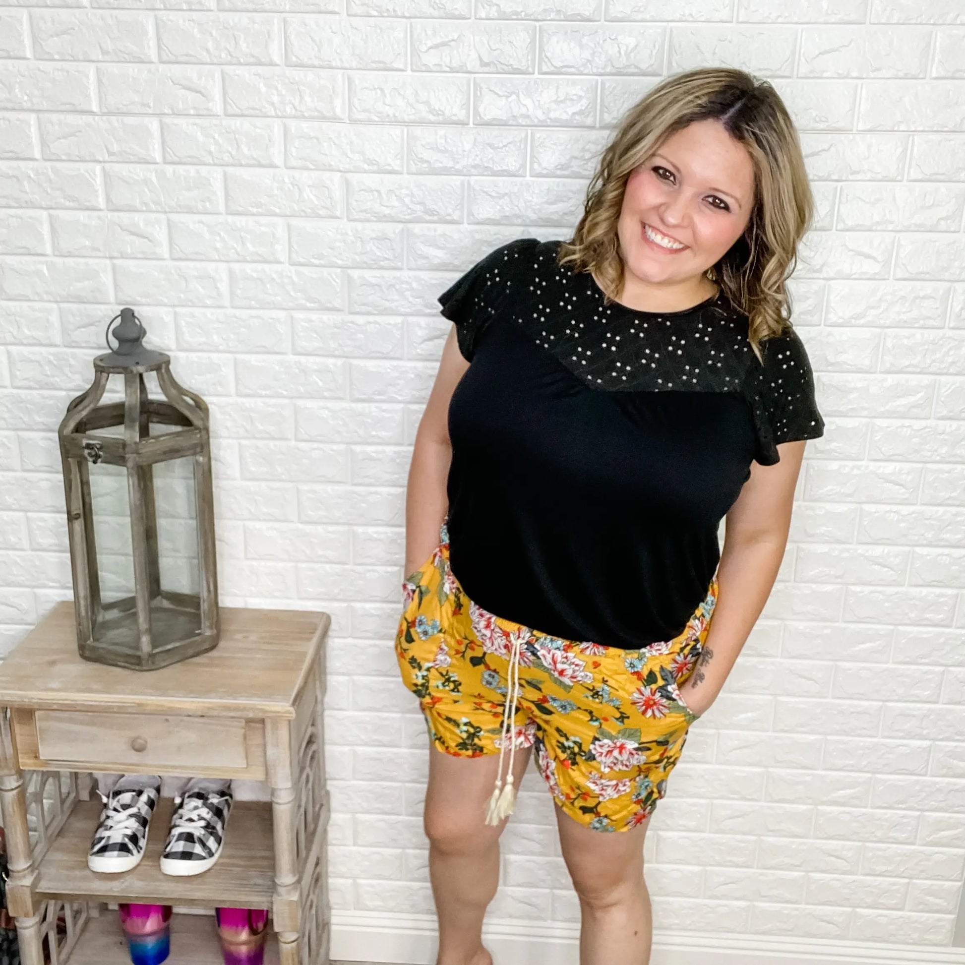 Floral Printed Smocked Waist Shorts
