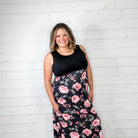 Floral Skirt Tank Maxi Dress with Pockets-Lola Monroe Boutique