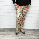 Floral Straight Leg Pant with Pockets-Lola Monroe Boutique