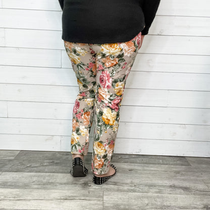 Floral Straight Leg Pant with Pockets