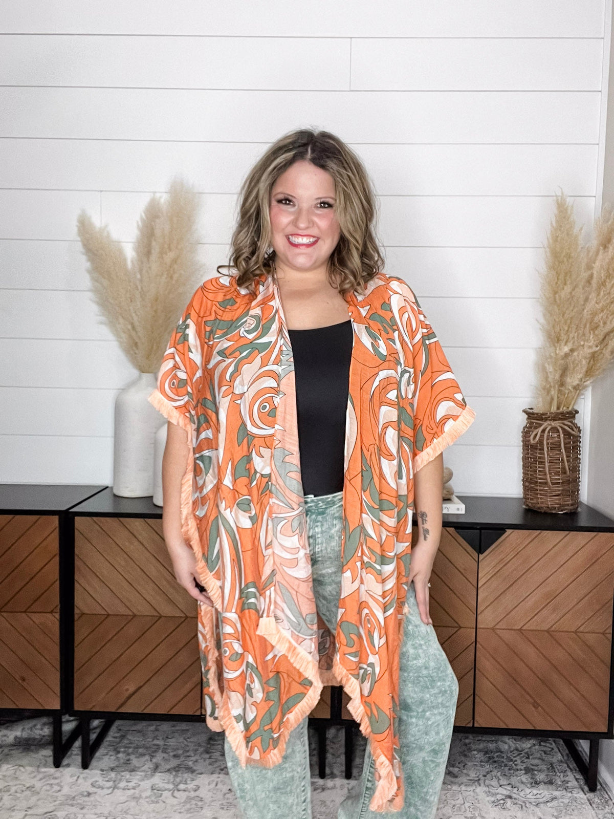 "Florida" Kimono with Fringe-Lola Monroe Boutique