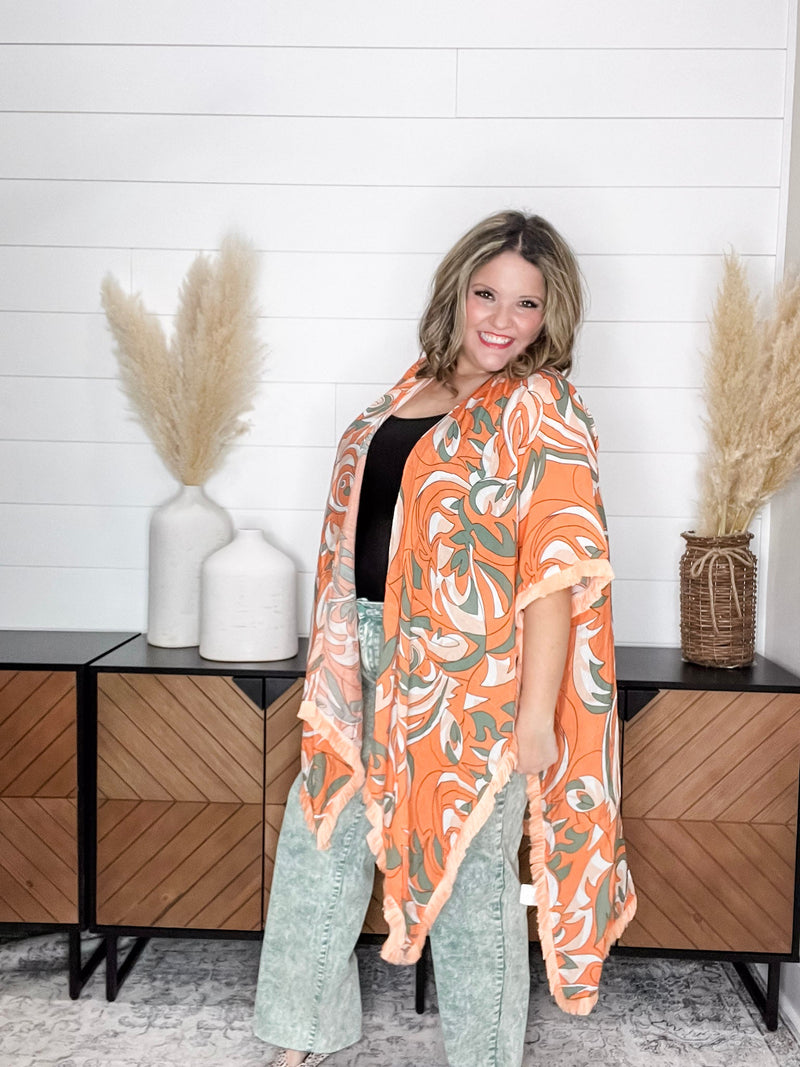 "Florida" Kimono with Fringe-Lola Monroe Boutique