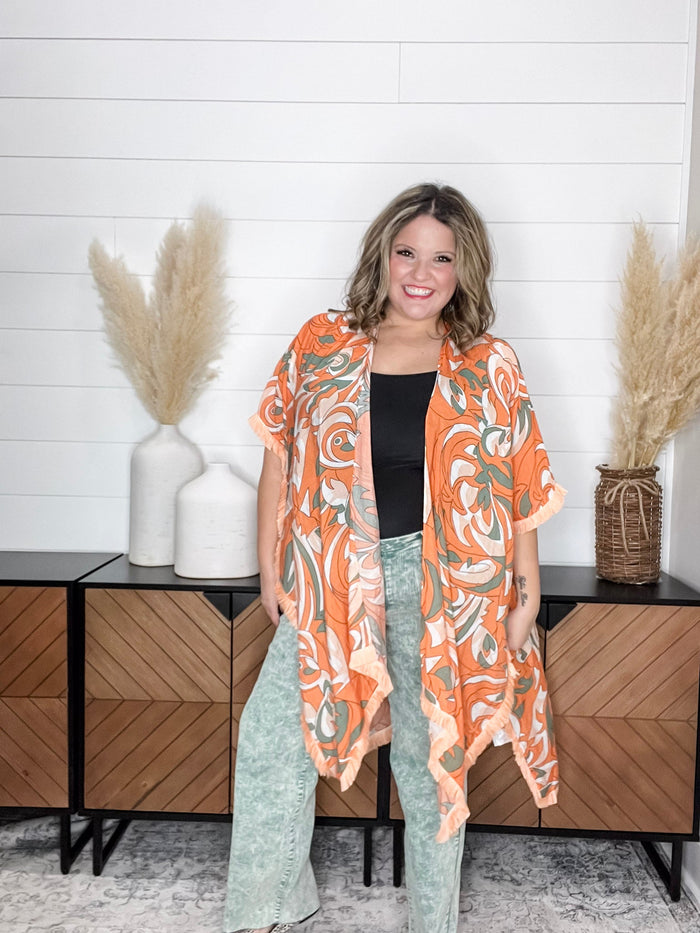 "Florida" Kimono with Fringe-Lola Monroe Boutique